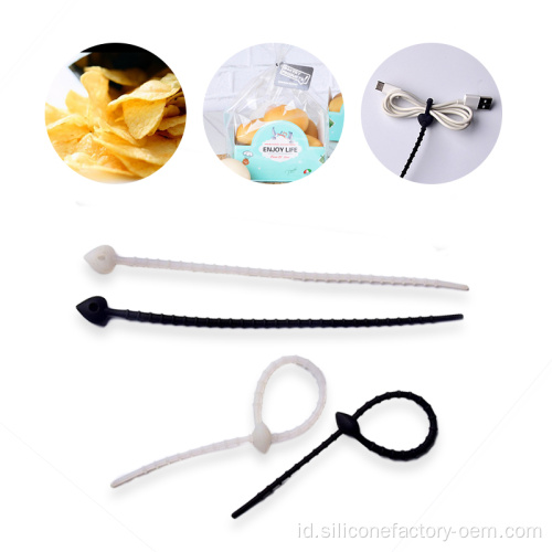 Ikatan kabel silikon grade makanan ikatan kabel plastik